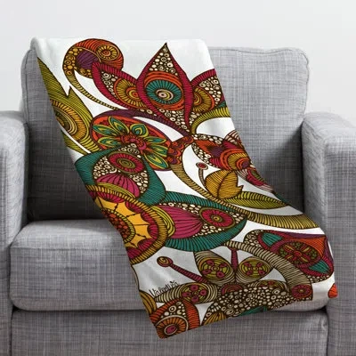 Deny Designs Garden Ava Blanket In Green;red;yellow