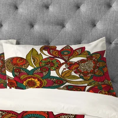 Deny Designs Garden Ava Pillowcase In Brown;green;red