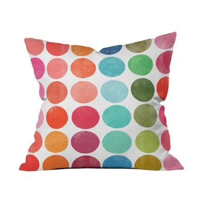 Deny Designs Garima Dhawan Colorplay Outdoor Throw Pillow In Green;red;yellow;pink;orange;purple