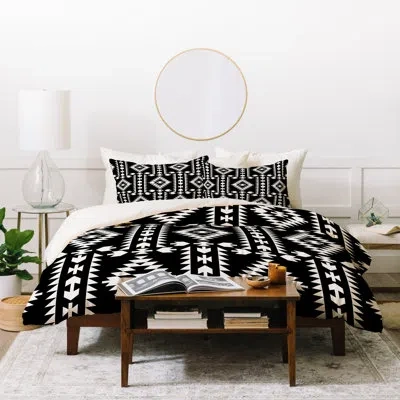 Deny Designs Geometric Duvet Cover In Black,white