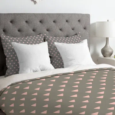 Deny Designs Geometric Duvet Cover In Pink,taupe