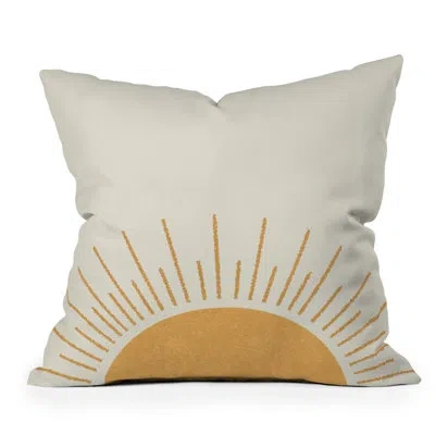 Deny Designs Geometric Shape Throw Pillow In Cream