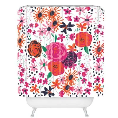 Deny Designs Georgiana Paraschiv Floral Ii Single Shower Curtain In Floral 2