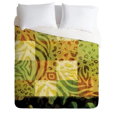 Deny Designs Gina Rivas Design Animal Patch Duvet Cover Set In Green,orange