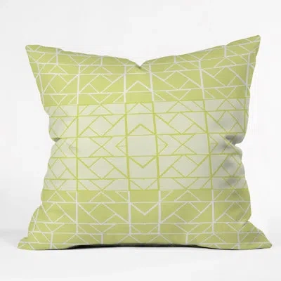Deny Designs Gneural Shifting Pyramids Lemon Indoor/outdoor Throw Pillow