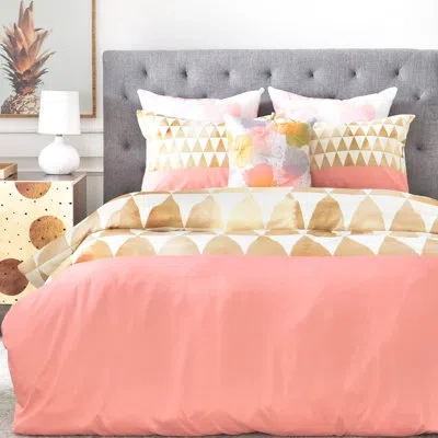 Deny Designs Gold Triangles Duvet Cover Set