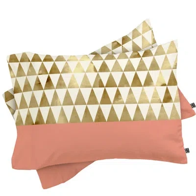 Deny Designs Gold Triangles Pillowcase