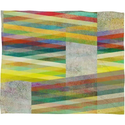 Deny Designs Graphic 9 Fleece Throw In Green;gray;yellow