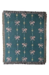 Deny Designs H. Miller Ink Fringe Throw Blanket In Green