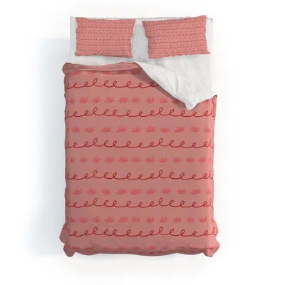 Deny Designs H Miller Ink Illustration Abstract Cookie Pattern Doodle Duvet Cover Set In Pink