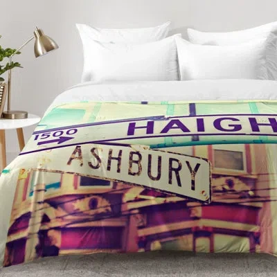 Deny Designs Haight Ashbury Comforter Set In Blue,purple,yellow