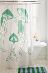 Deny Designs Haleyum For Deny Mushroom Ladies Line Art Shower Curtain In White At Urban Outfitters In White