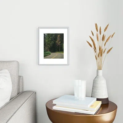 Deny Designs Hannah Kemp Around The Corner Metal Framed Art Print In Silver