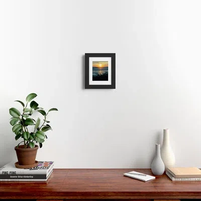 Deny Designs Hannah Kemp Coastal Summer Framed Art Print In Black