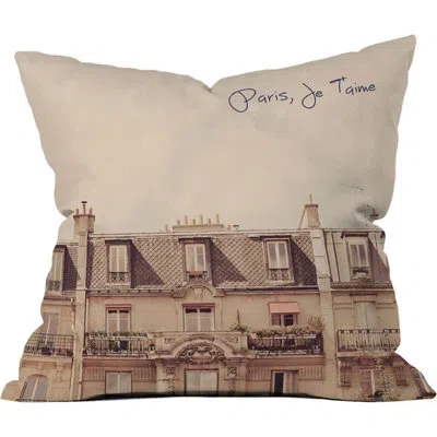 Deny Designs Happee Monkee Paris Je T'aime Outdoor Throw Pillow