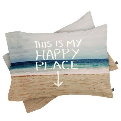 Deny Designs Happy Place X Beach Pillowcase In Blue;brown