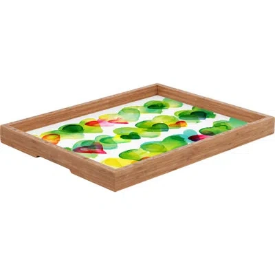 Deny Designs Hearts Ottoman/coffee Table Tray In Green