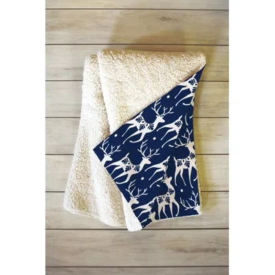 Deny Designs Heather Dutton Dashing Through The Snow Deer Throw In Blue