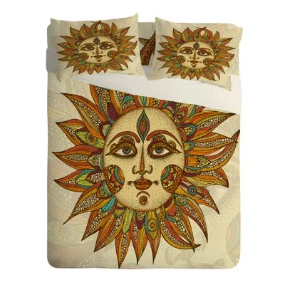 Deny Designs Helios Pillowcase In Beige;orange