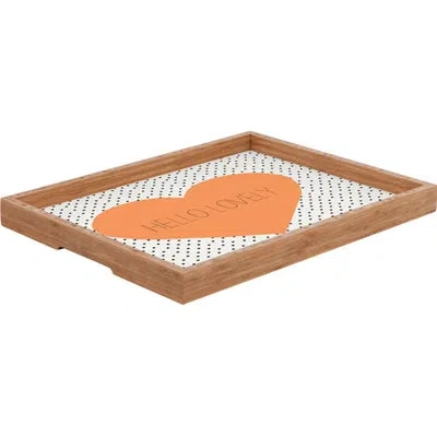 Deny Designs Hello Lovely Coffee Table Tray In White