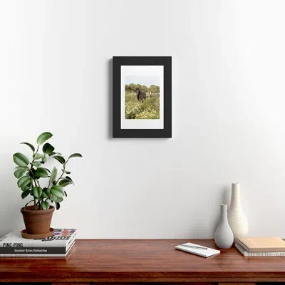 Deny Designs Henrike Schenk - Travel Photography Horses In A Field Of Wildflowers Framed Art Print In Black