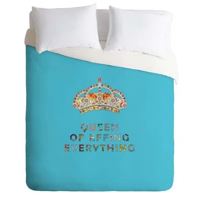 Deny Designs Her Daily Motivation Lightweight Duvet Cover In Blue