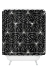 Deny Designs Hexagonal Pattern Shower Curtain In Black-white