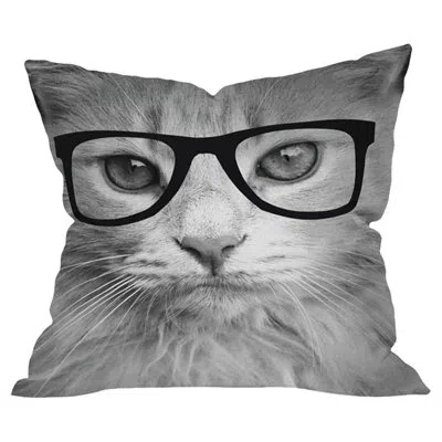 Deny Designs Hippest Cat Outdoor Throw Pillow