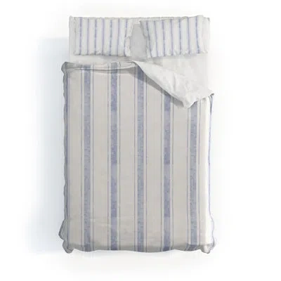 Deny Designs Holli Zollinger Aegean Bold Stripe Duvet Cover Set In Blue