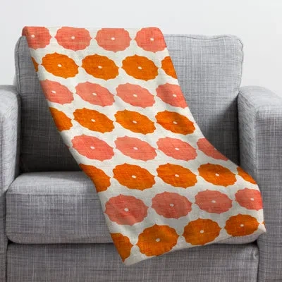 Deny Designs Holli Zollinger Annapurna Fleece Blanket In White;orange