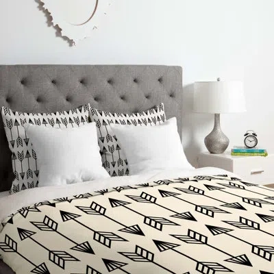 Deny Designs Holli Zollinger Arrows Duvet Cover Set In Black,cream