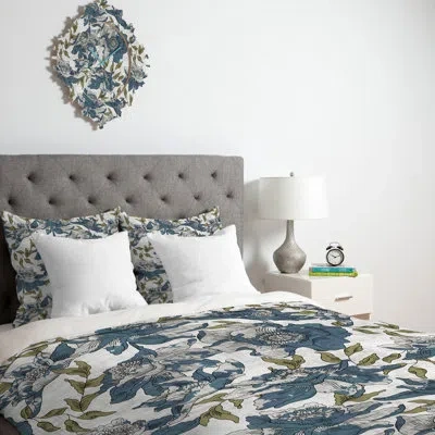 Deny Designs Holli Zollinger Blue/green/gray Microfiber Modern & Contemporary 3 Piece Duvet Cover Set In Blue,green,gray