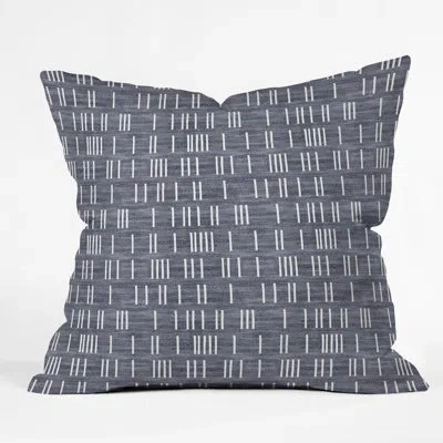 Deny Designs Holli Zollinger Bogo Denim Mudcloth Light Throw Pillow In Blue