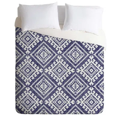 Deny Designs Holli Zollinger Denim Duvet Cover Set In Blue;white