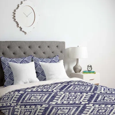 Deny Designs Holli Zollinger Denim Single Duvet Cover In Blue;white