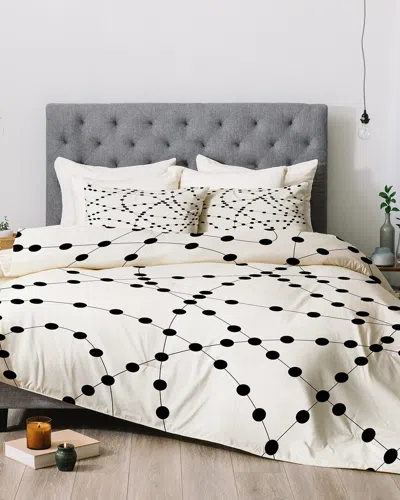 Deny Designs Holli Zollinger Dotted Black Line Comforter Set In White