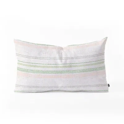 Deny Designs Holli Zollinger French Stripe Blush Lumbar Pillow In Pink,green