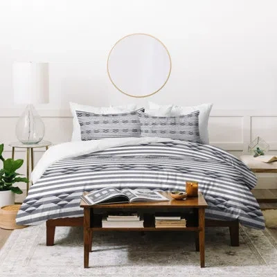 Deny Designs Holli Zollinger Holli Zollinger Linen Stripe Duvet Cover Set In Gray