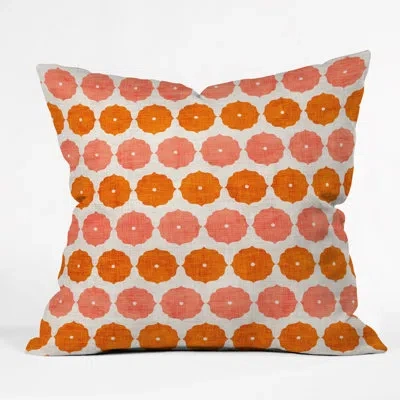 Deny Designs Holli Zollinger Indoor / Outdoor Floral Throw Pillow In Orange