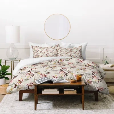 Deny Designs Holli Zollinger Poppy Wild Linen Duvet Cover Set In Beige