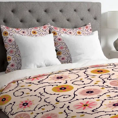 Deny Designs Holli Zollinger Suzani Single Duvet Cover In Pink