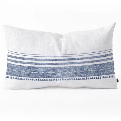 Deny Designs Holli Zollinger Tassel Oblong Lumbar Pillow In Blue;white