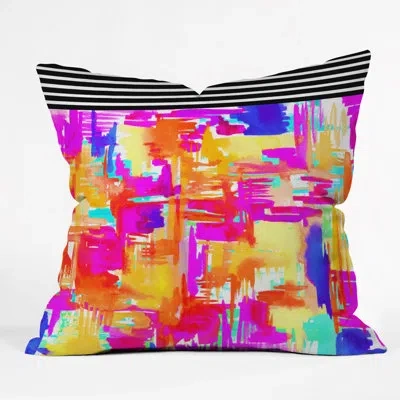 Deny Designs Holly Sharpe Colorful Chaos Indoor/outdoor Throw Pillow