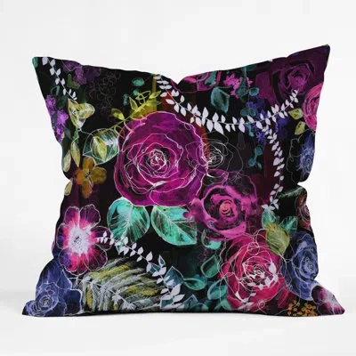 Deny Designs Holly Sharpe Rose Garden At Night Throw Pillow