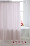 Deny Designs Honor And Obey For Deny Classic Small French Mattress Ticking Double Stripes Shower Curtain In Pink  In Neutral
