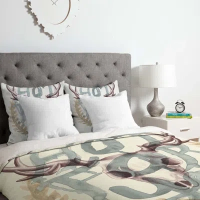 Deny Designs Hot For You Duvet Cover Set In White,gray
