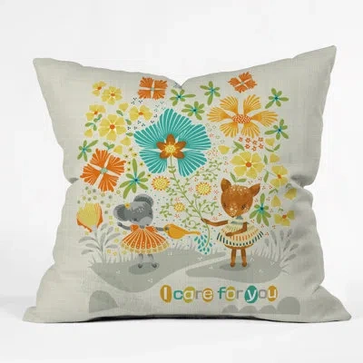 Deny Designs I Care For You Polyester Throw Pillow