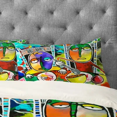 Deny Designs I Should Give Relish A Try Pillowcase In Green;red;yellow