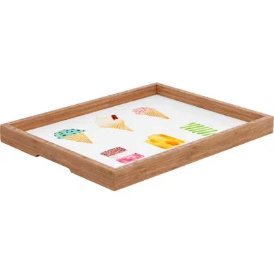 Deny Designs Ice Cream Selection Ottoman/coffee Table Tray In Pink
