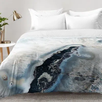 Deny Designs Ice Crystals Comforter Set In Blue